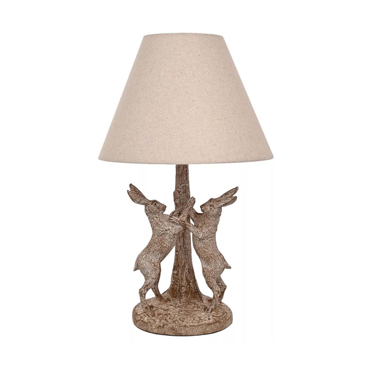 46cm HESTIA Wood Effect Hare Table Lamp