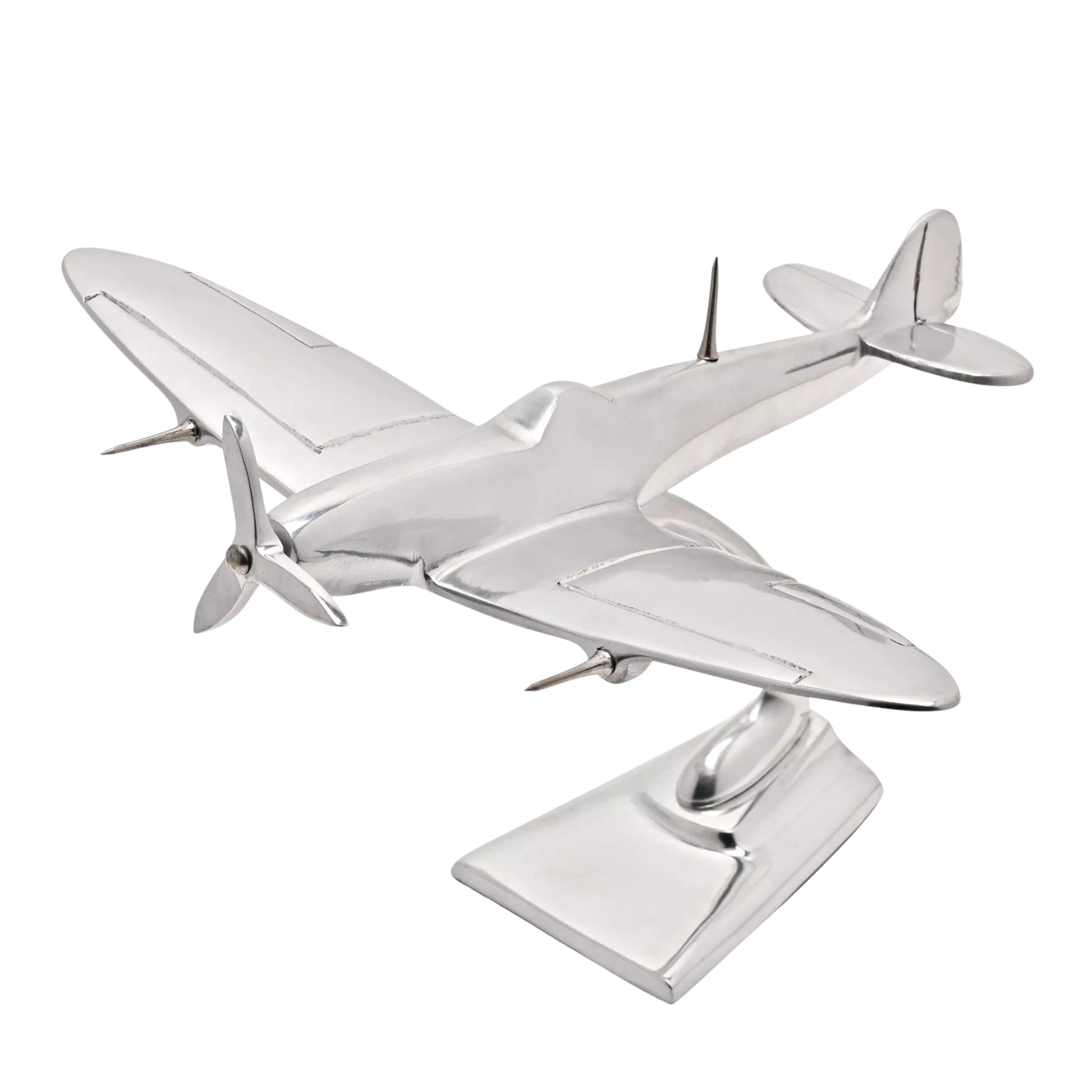 10" Aluminium Chrome Spitfire Aircraft Model Plane