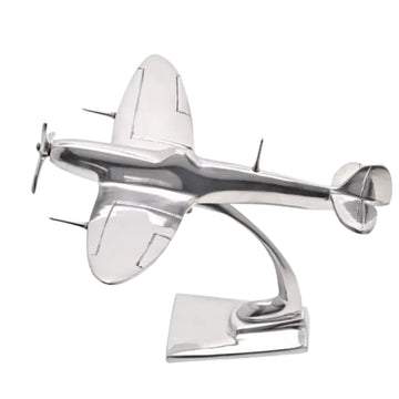 10" Aluminium Chrome Spitfire Aircraft Model Plane