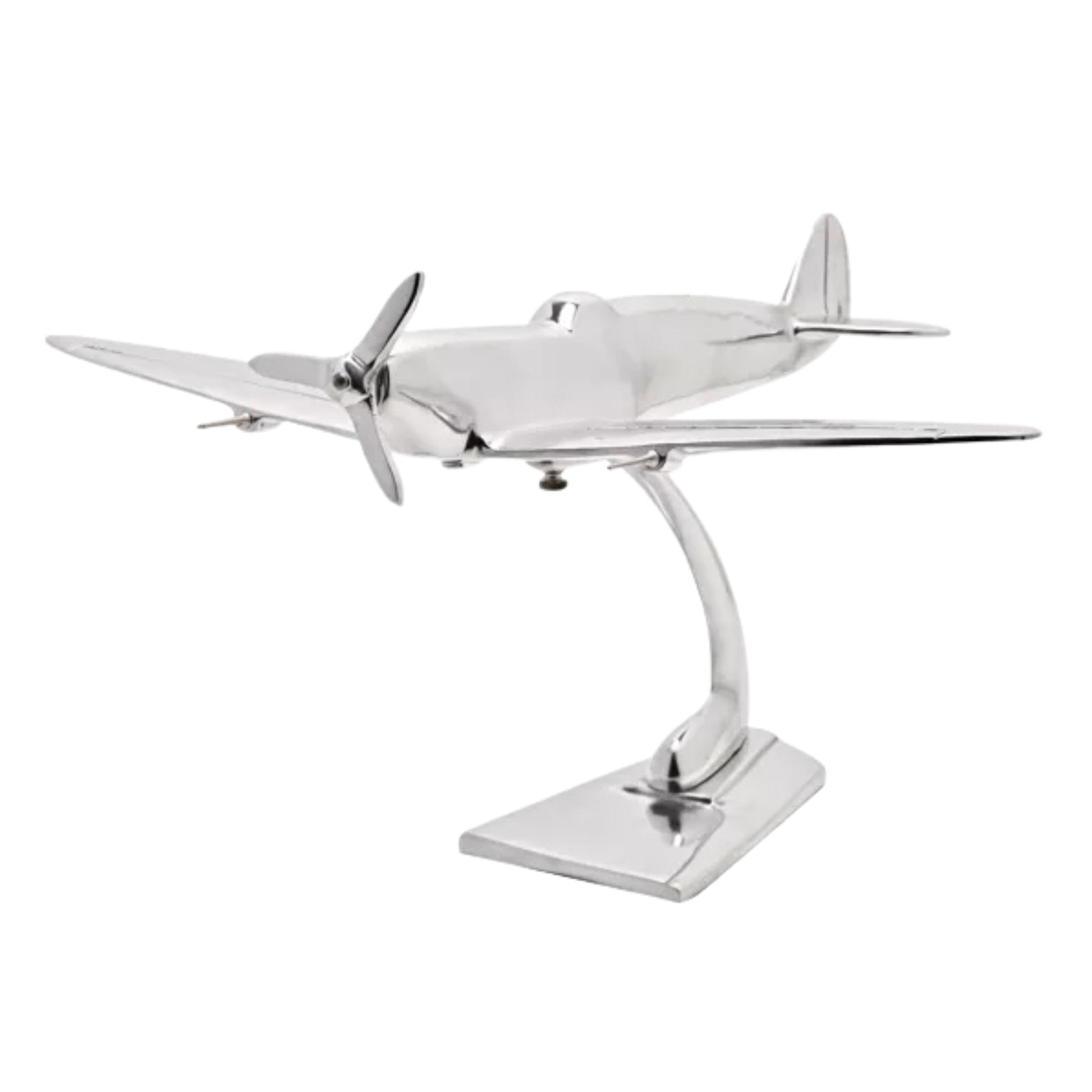 14" Aluminium Chrome Spitfire Aircraft Model Plane