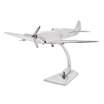 14" Aluminium Chrome Spitfire Aircraft Model Plane