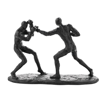 Black Modern Boxing Resin Figurine