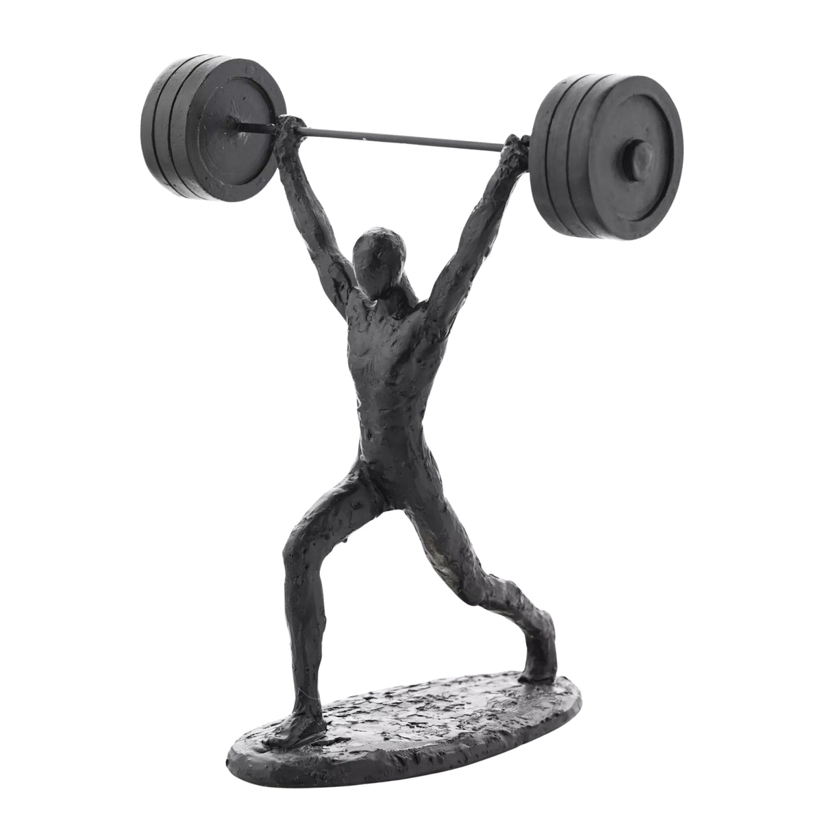 Harvey Makin Black Weightlifting Polyresin Figurine