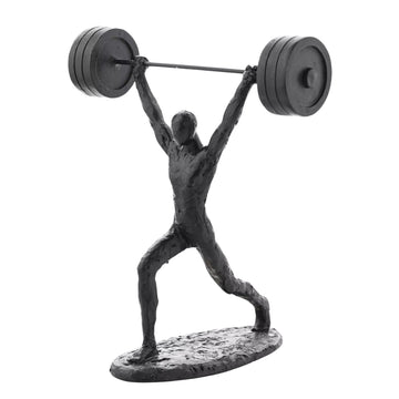 Harvey Makin Black Weightlifting Polyresin Figurine
