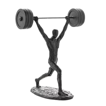 Harvey Makin Black Weightlifting Polyresin Figurine