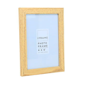 4" x 6" iFrame Set of 4 Oak Photo Frames