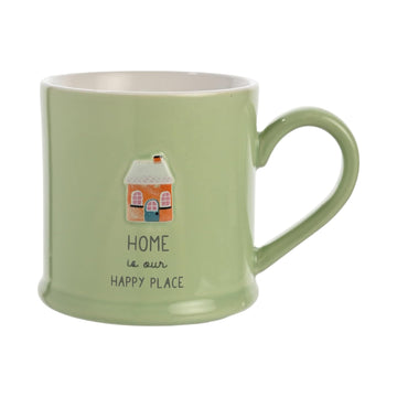 Home Embossed Ceramic Love Life 300ml Coffee Mug