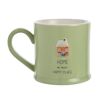 4Pcs Home Embossed Ceramic Love Life 300ml Coffee Mug