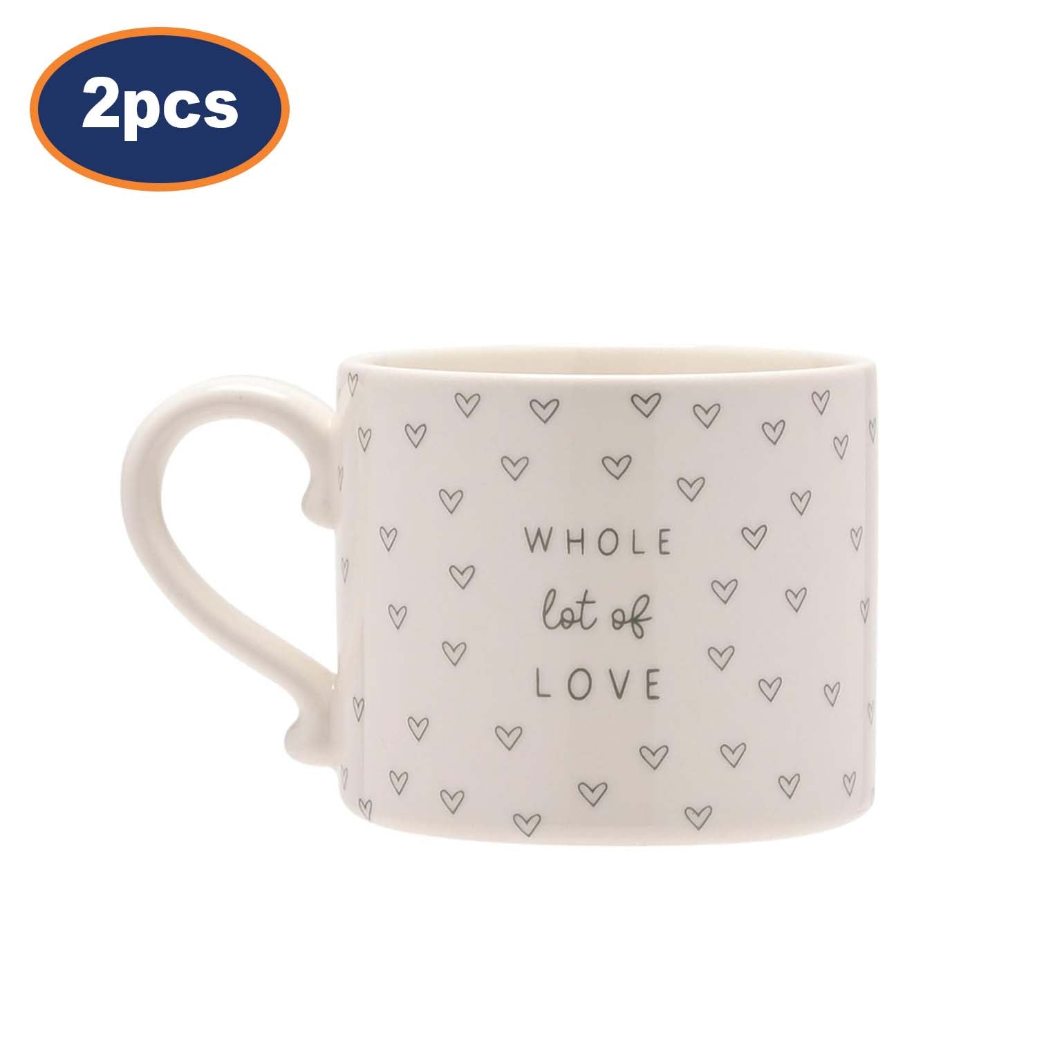 2Pcs Stoneware Moments Whole Lot of Love 350ml Coffee Mug