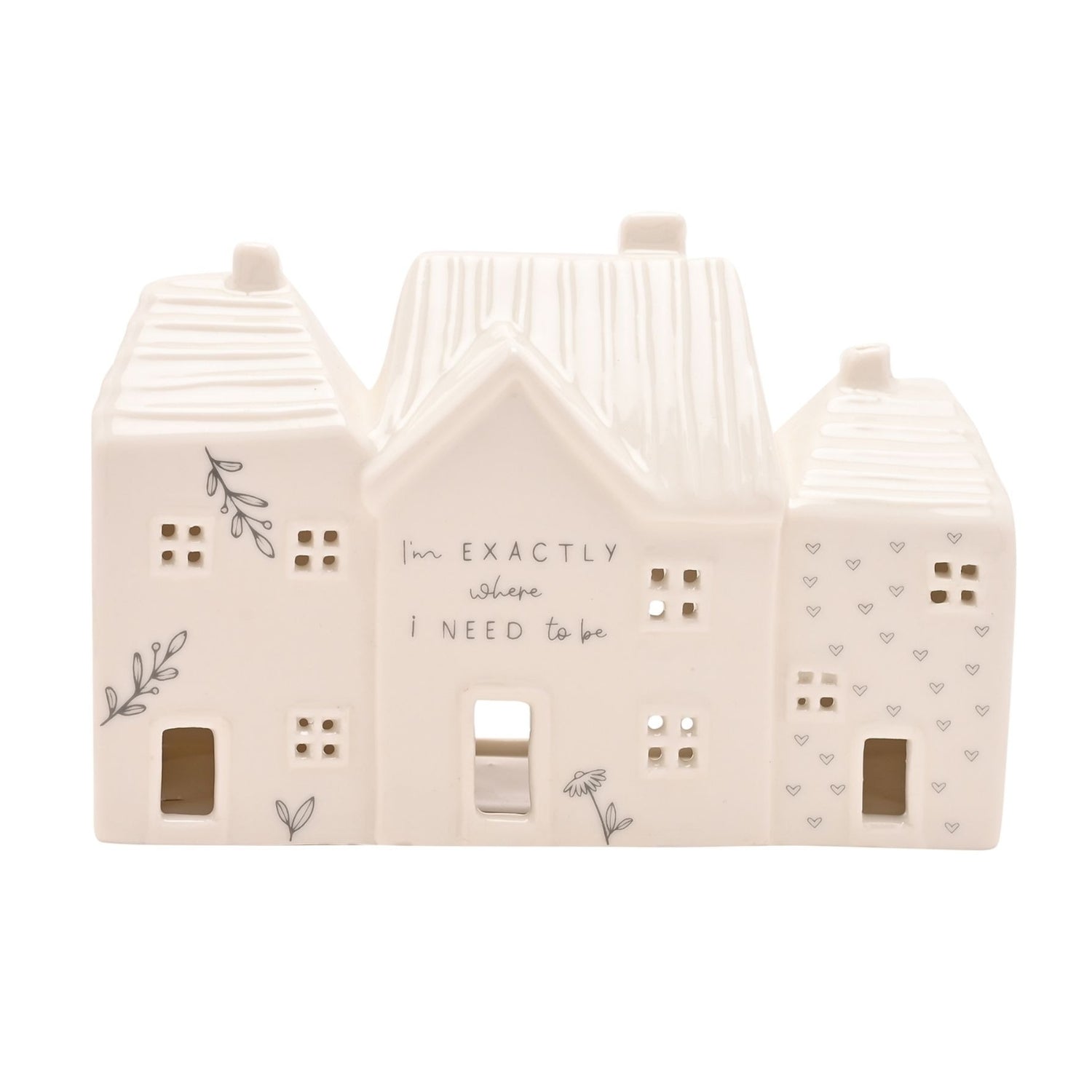 White Ceramic House Tealight Holder