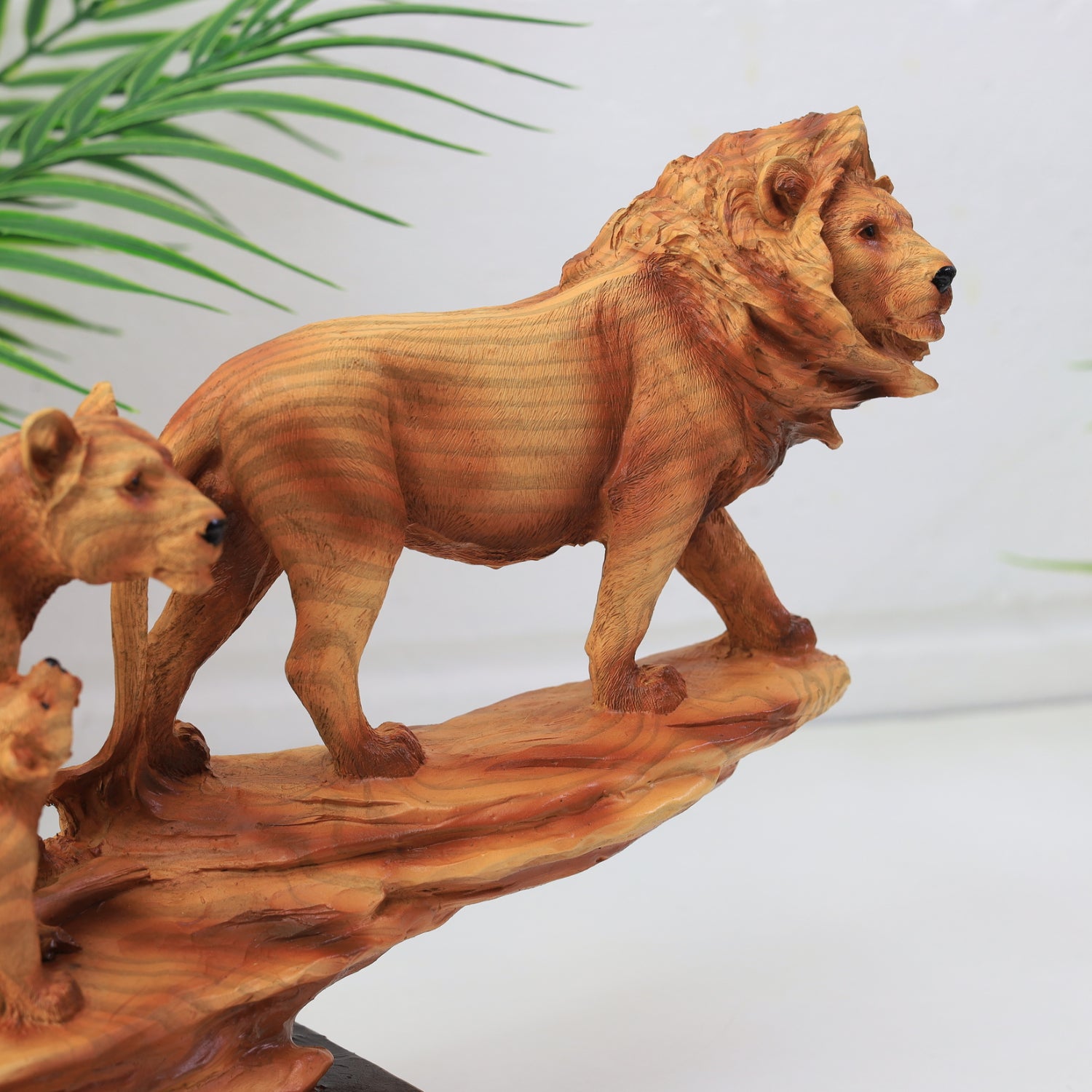 Hand Carved Wooden Lioness Animal Sculpture Statue offers 8” L