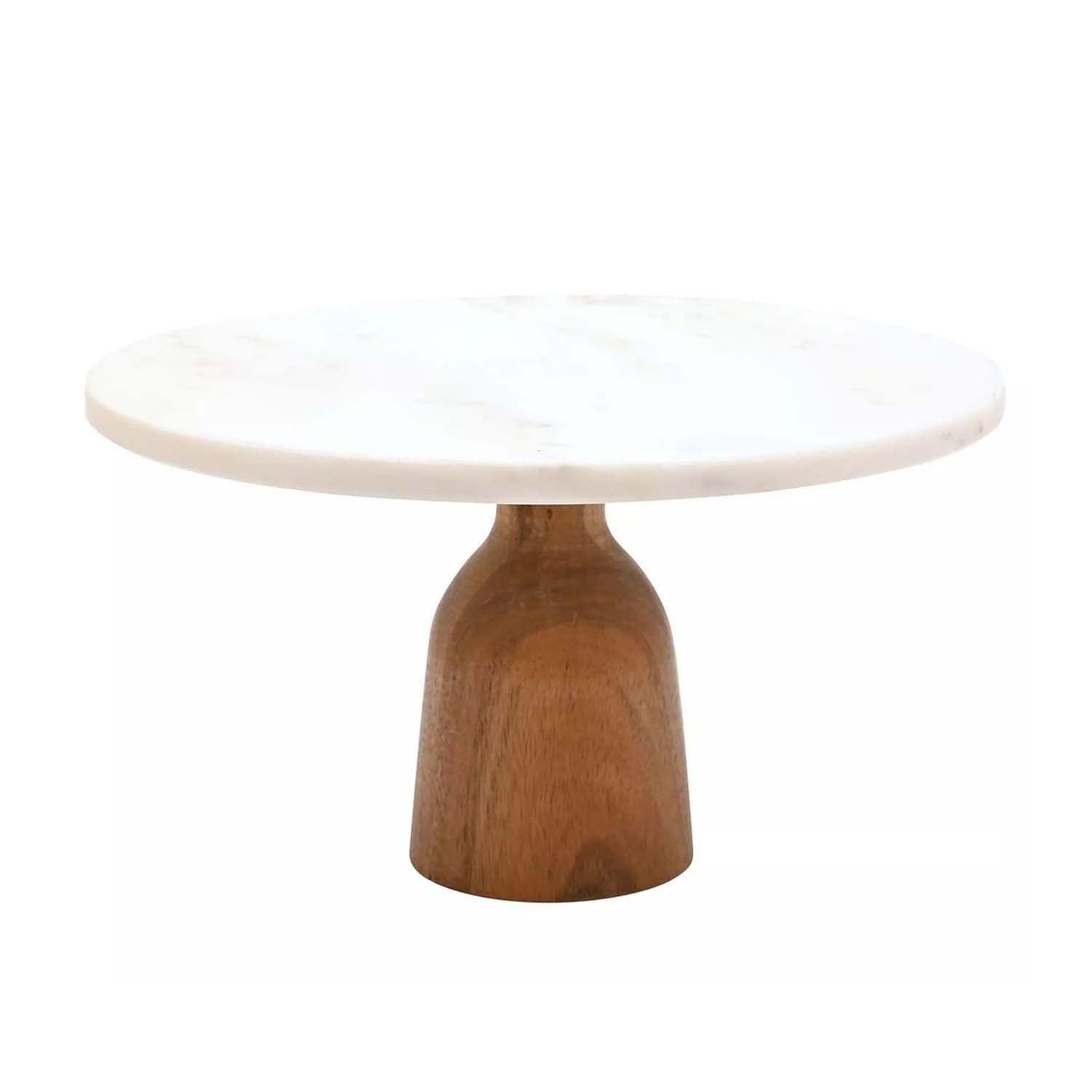25cm Hestia Marble & Acacia Wood Cake Stand