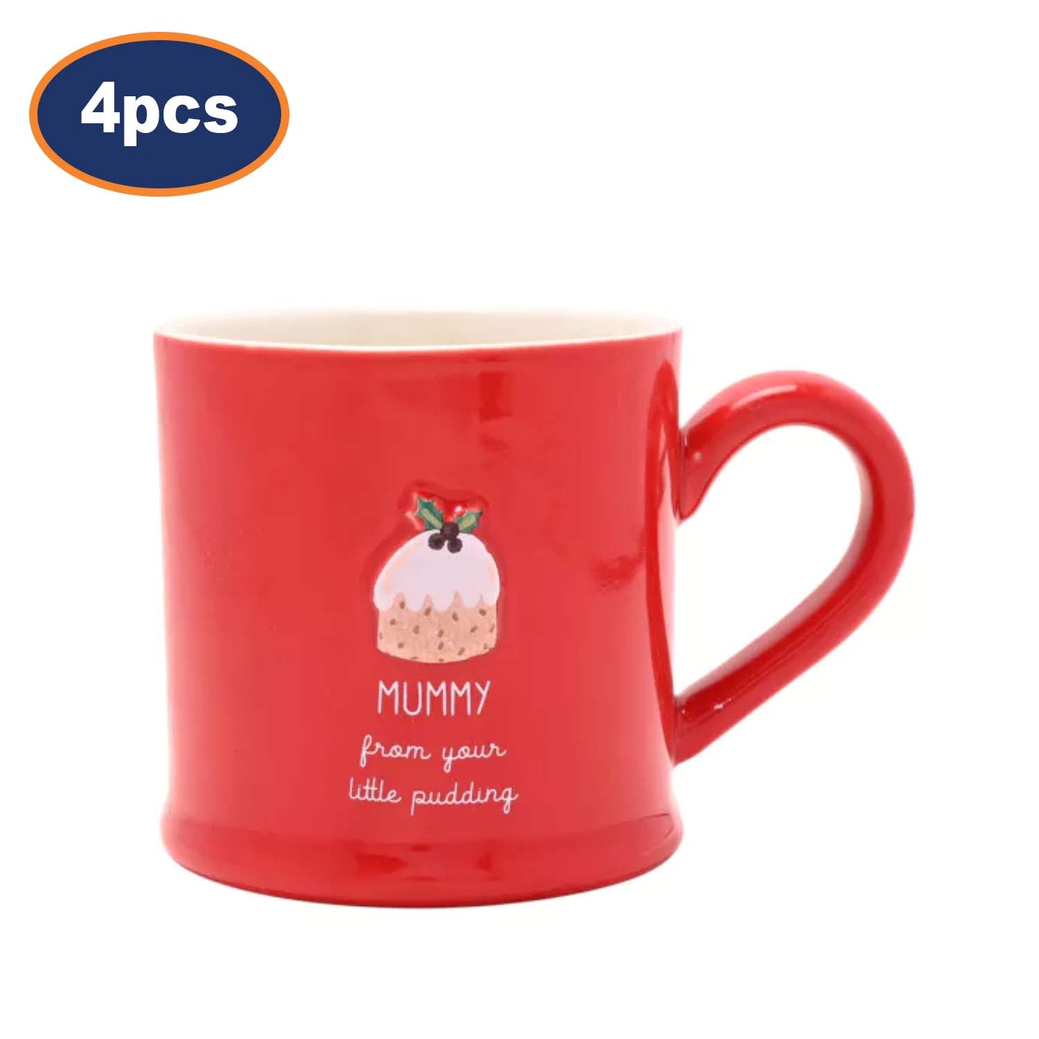 4Pcs Mummy Embossed 300ml Christmas Mug