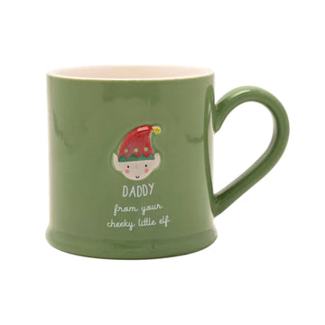 Daddy Ceramic Embossed Elf 300ml Christmas Mug
