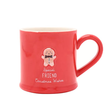 Friend Love Life Embossed 300ml Christmas Mug