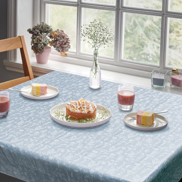 Country Floral Dining Table Cloth 132x178cm - Blue