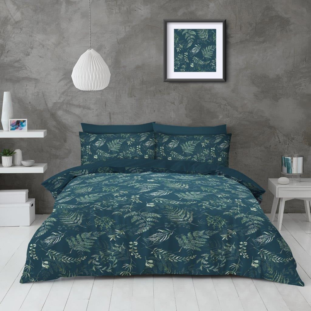 Tropical Jungle Leaf Duvet Cover Set, Double, Green