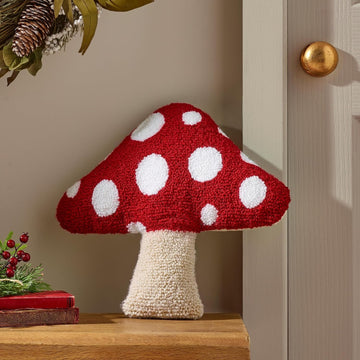 Catherine Lansfield 3D Woodland Mushroom Shaped Cushion, Red