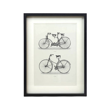 Framed Two Bicycle Picture Wall Art