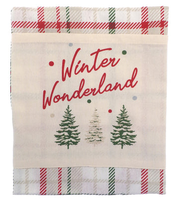 Winter Wonderland Apron With Pocket 100% Cotton - Green & Red