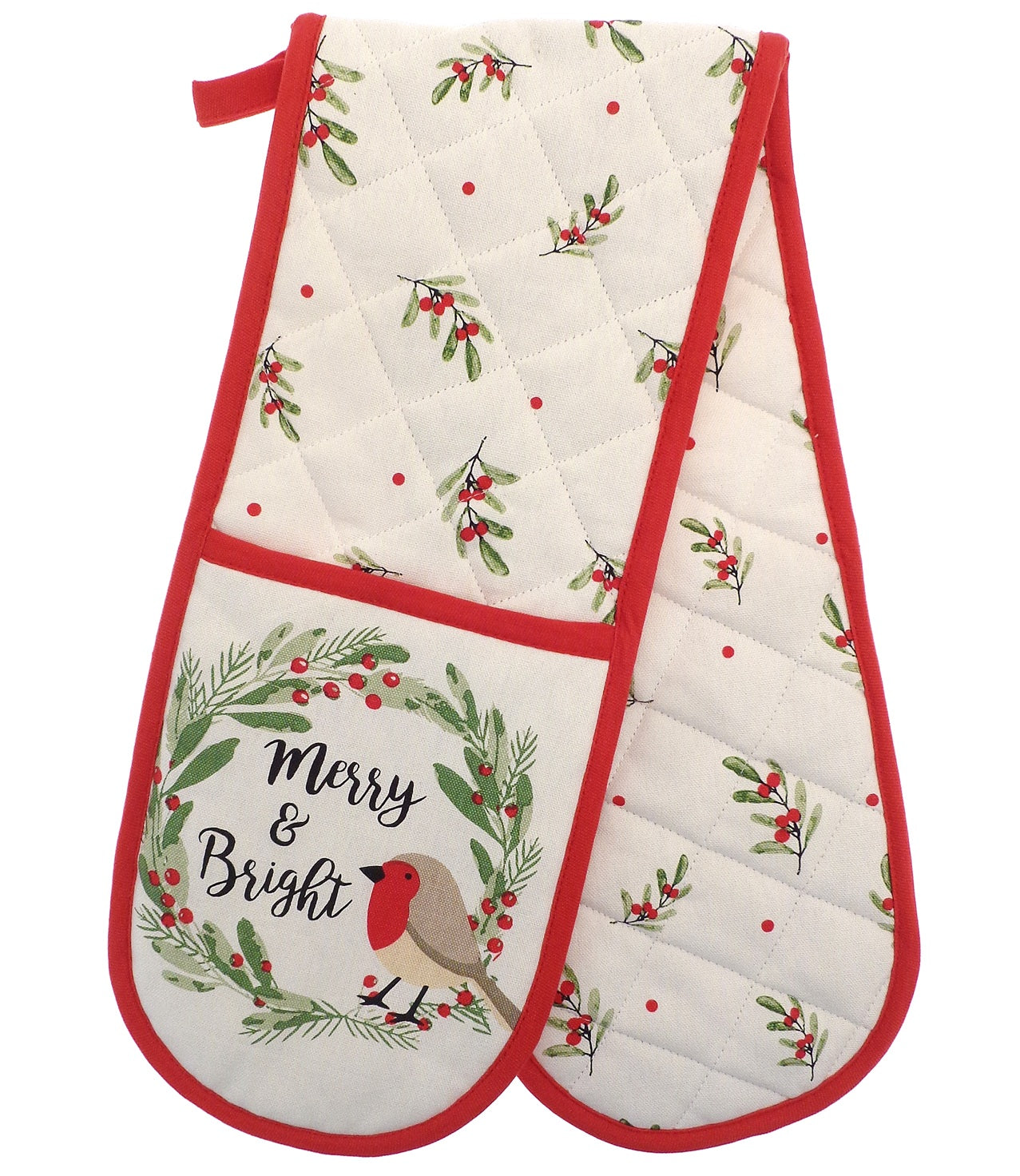Berry Botanical Robin Double Oven Gloves 100% Cotton, New