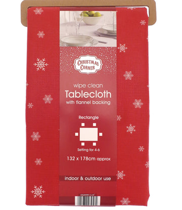 Gingerbread Wipe Clean Table Cloth 132x178cm - Red