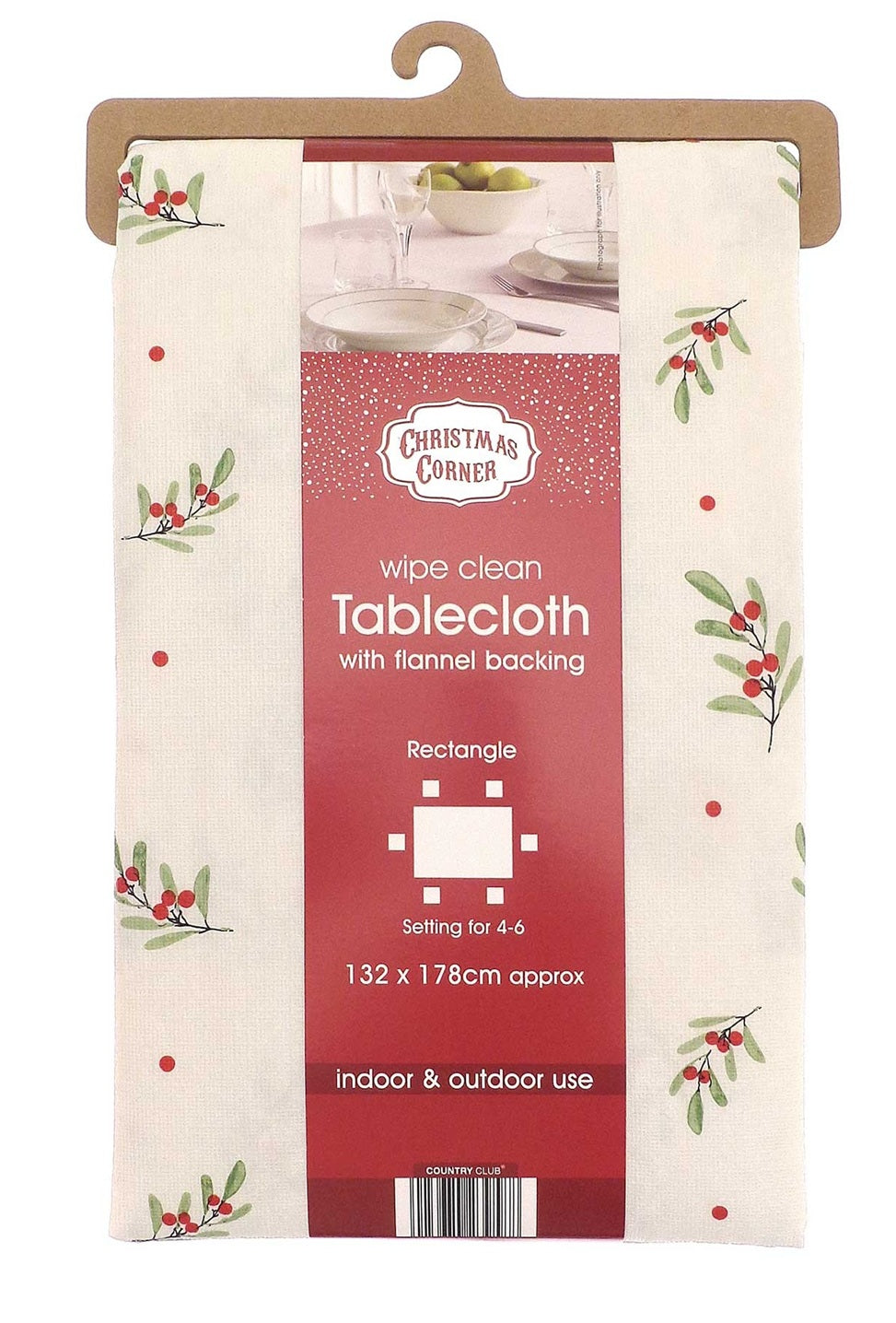 Berry Botanical Robin Table cloth 132x230cm - Red