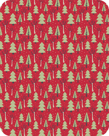 Christmas Forest Fleece Blanket Throw, 120x150cm - Red & Green