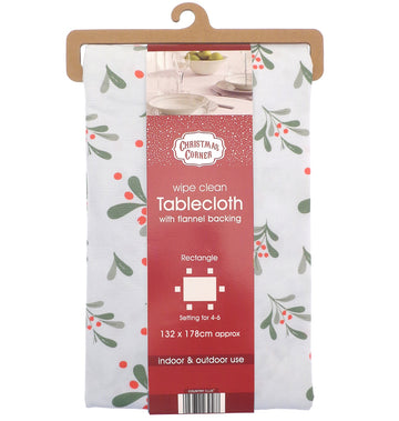 Christmas Wishes Dining Table Cloth 132x178cm - Green