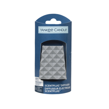 Grey Faceted Pattern Air Freshner Scent Mains Plug Base Unit