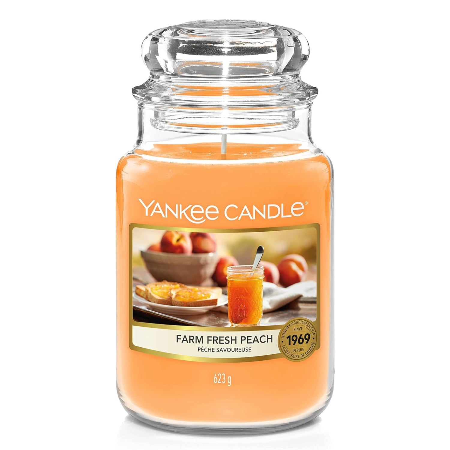 Yankee Candle Jar Farm Fresh Peach Scent 623g