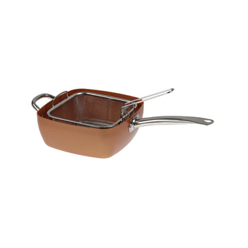 24cm Royal Cuisine Copper Finish Aluminium Square Non-Stick Pan