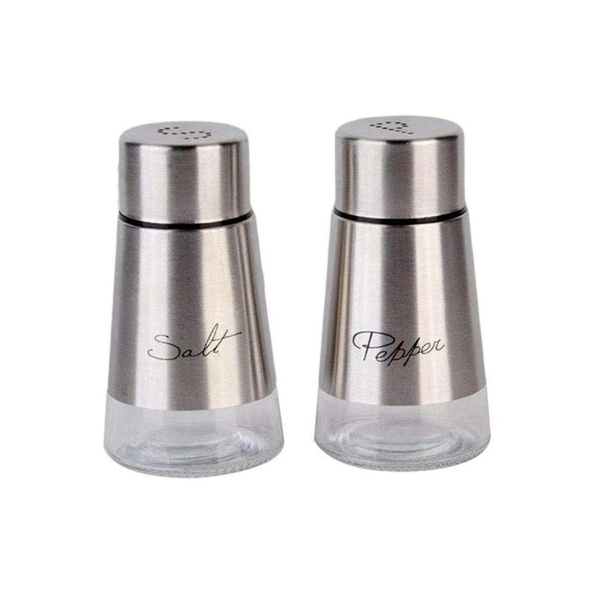 Salt & Pepper Shakers Stainless Steel and Glass