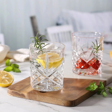 6Pcs 300ml Crystal Cut Tumbler Set