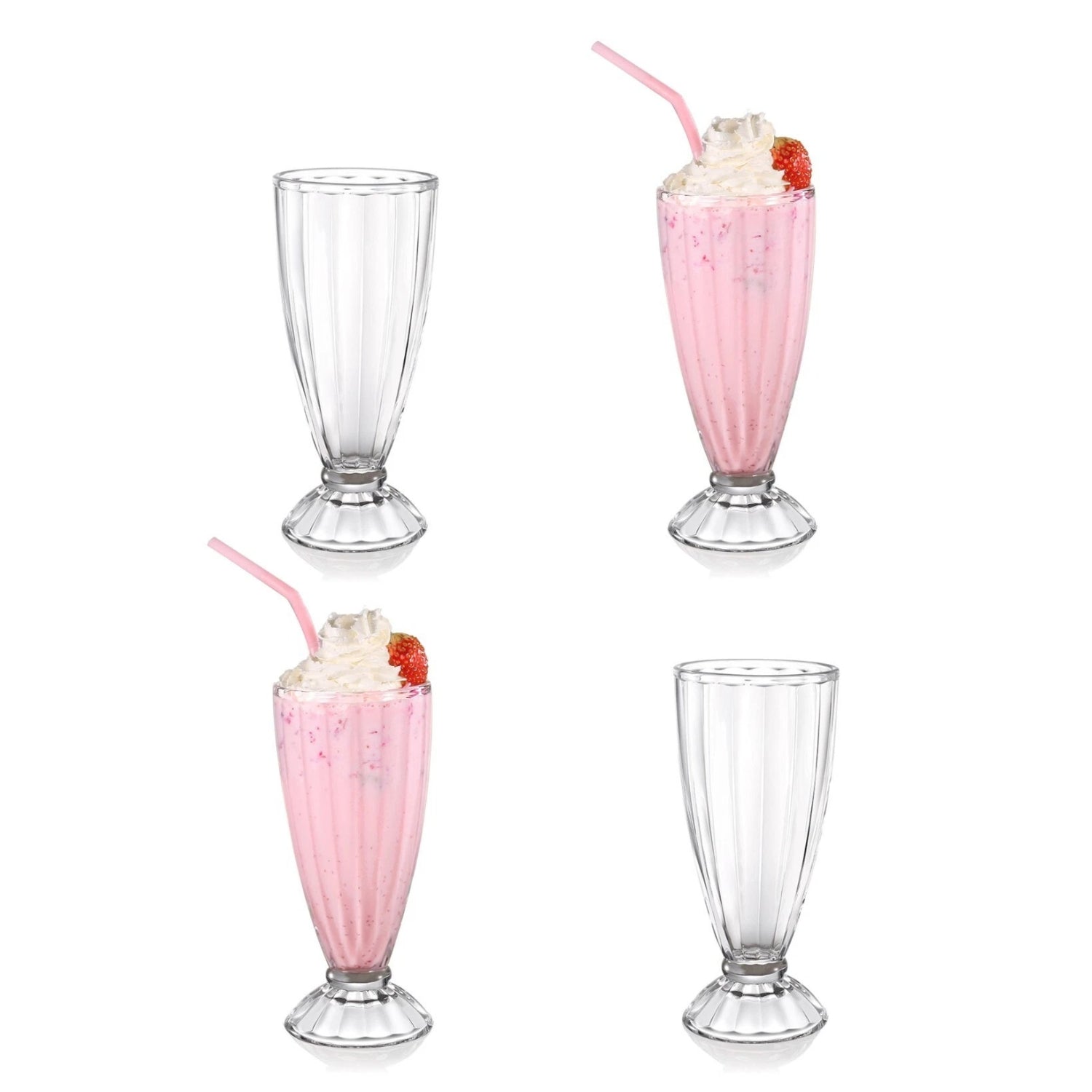 4Pcs Clear 340ml Dessert Glass Set