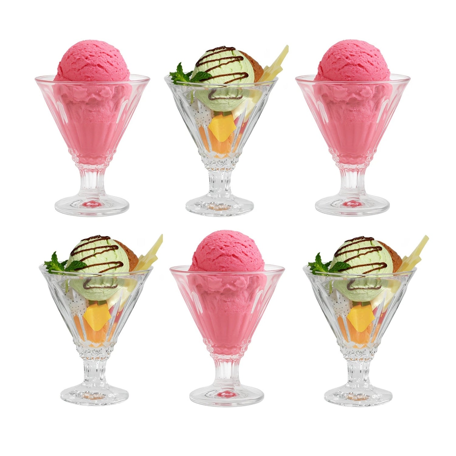 6Pcs Clear 170ml Dessert Glass Set