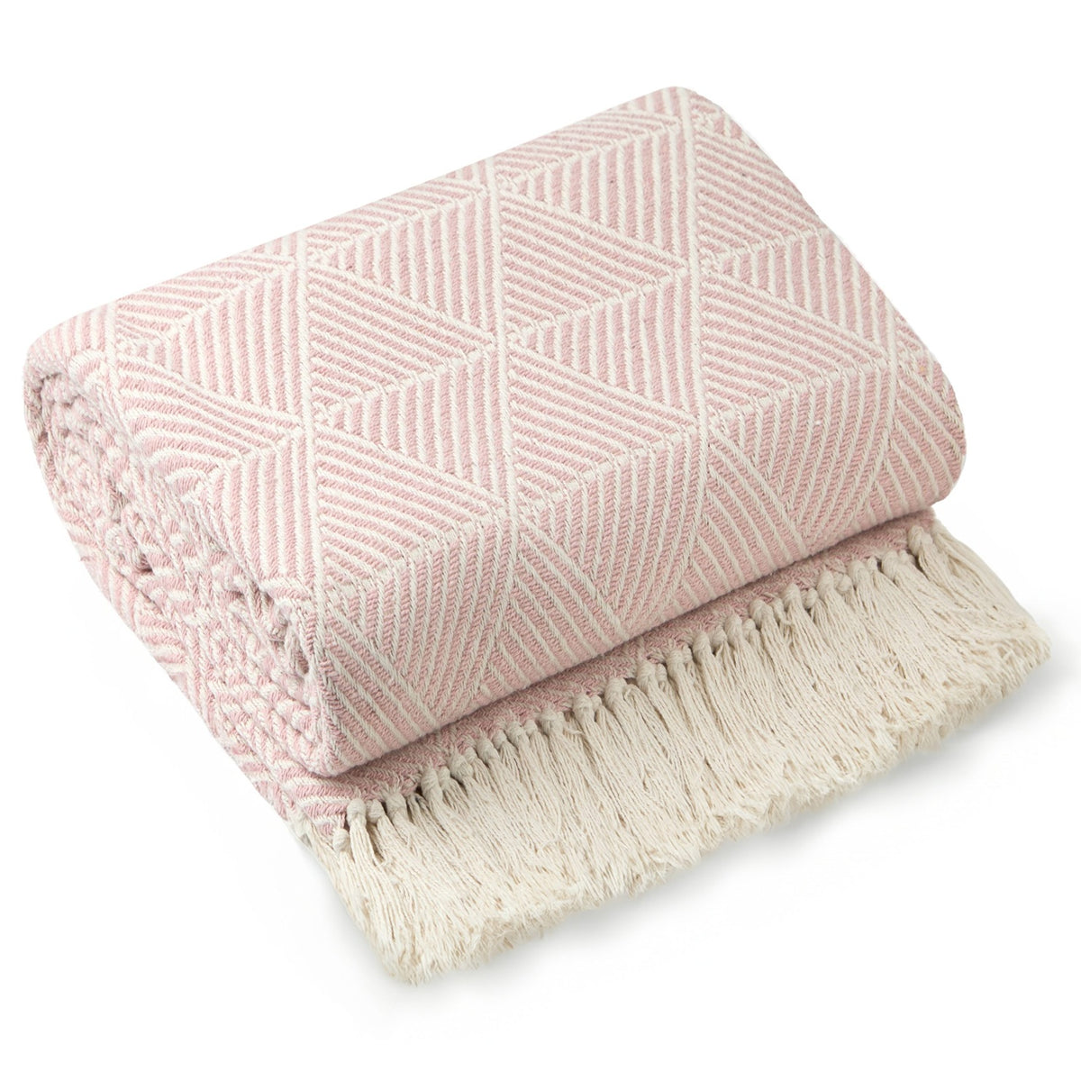 Luxury Geometric Sofa Throw Blush Pink 50x60"