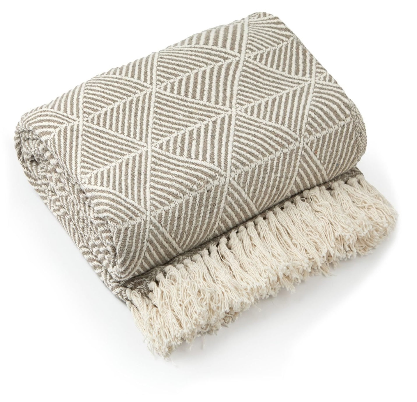 Luxury Geometric Sofa Throw Natural 50x60"