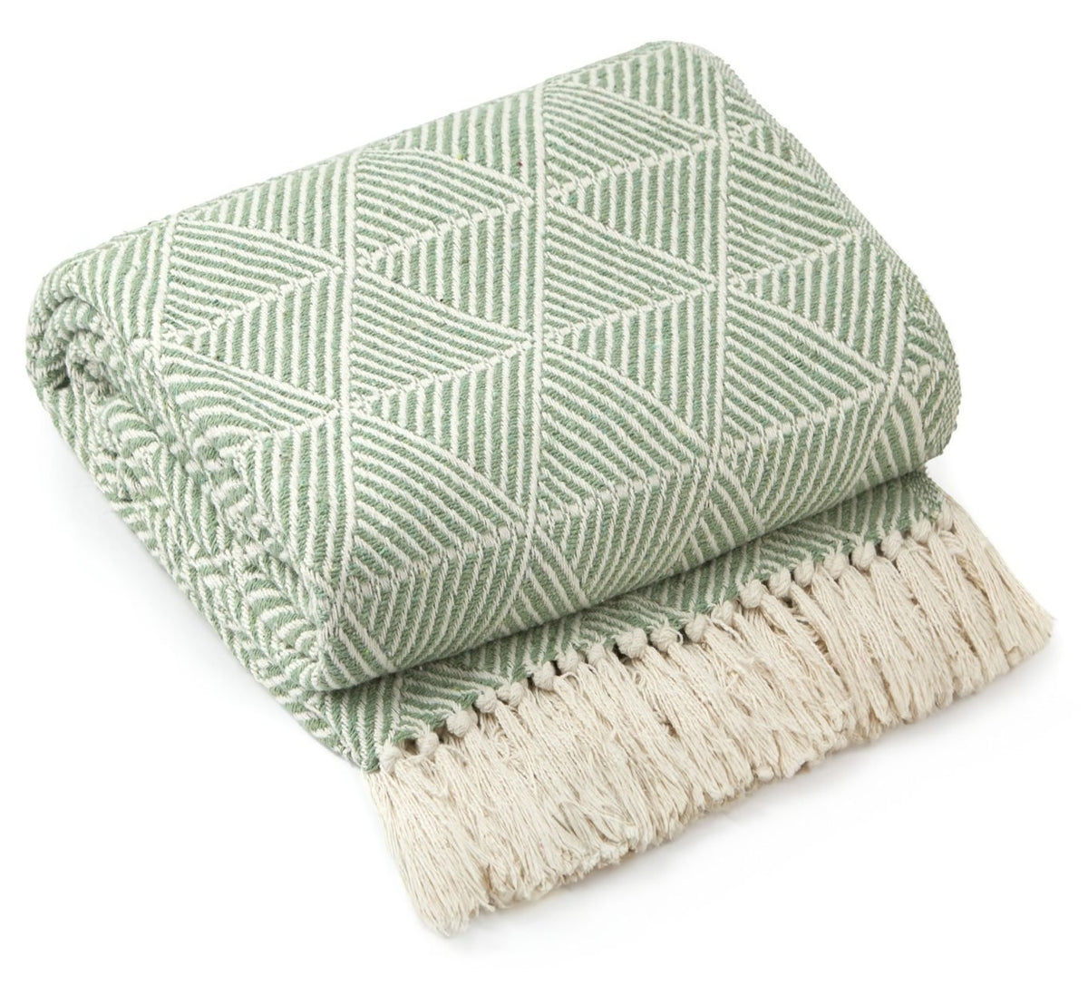 Luxury Geometric Sofa Throw Pistachio Green 50x60"