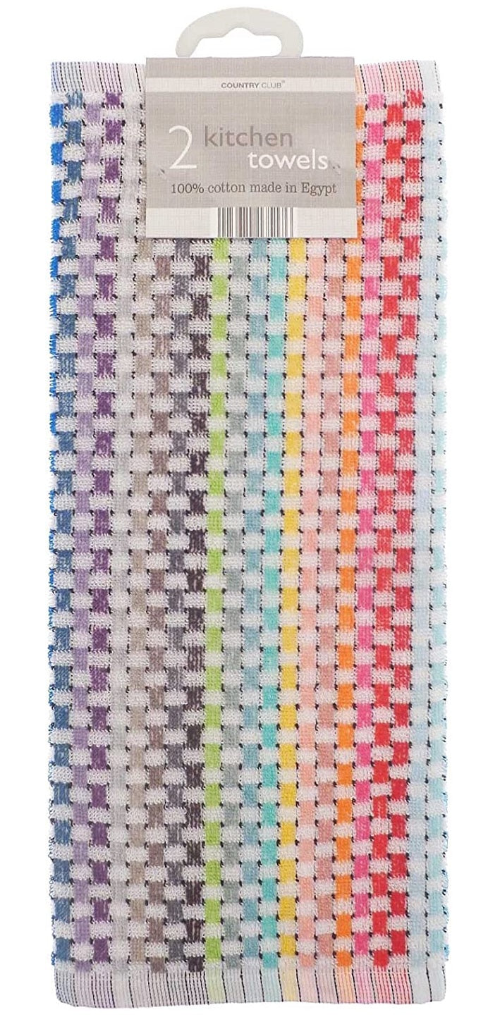 2 Pack 100% Cotton Zing Tea Towels