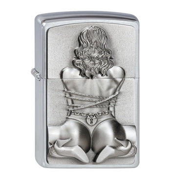 Zippo Girl Chrome Windproof Flame Lighter