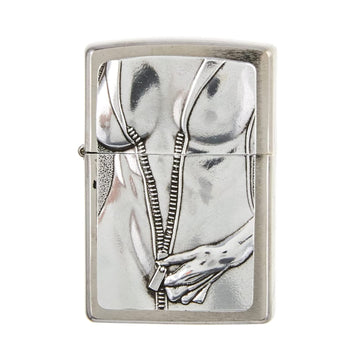 Zippo Lighter Zipper Girl Emblem Brushed Chrome