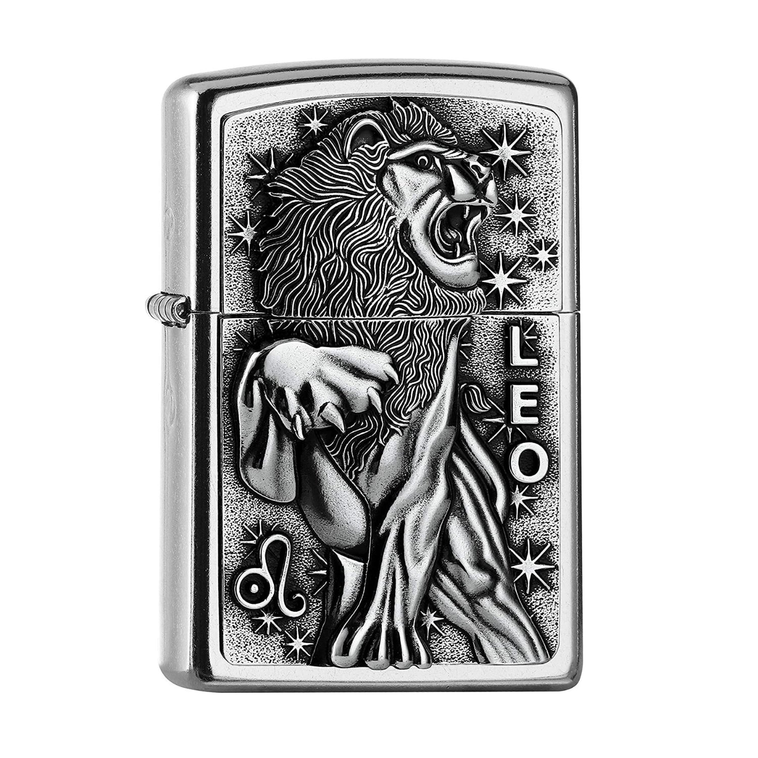 Zippo Lighter Leo Zodiac Sign Street Chrome