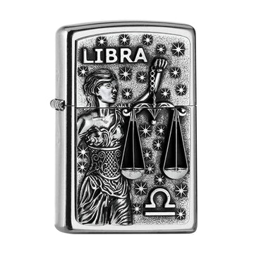 Zippo Lighter Libra Zodiac Sign Street Chrome