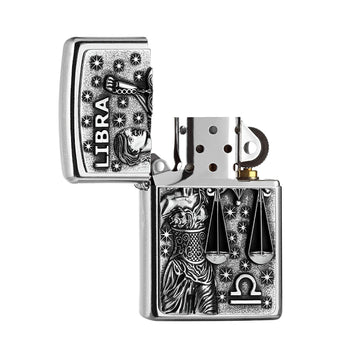 Zippo Lighter Libra Zodiac Sign Street Chrome