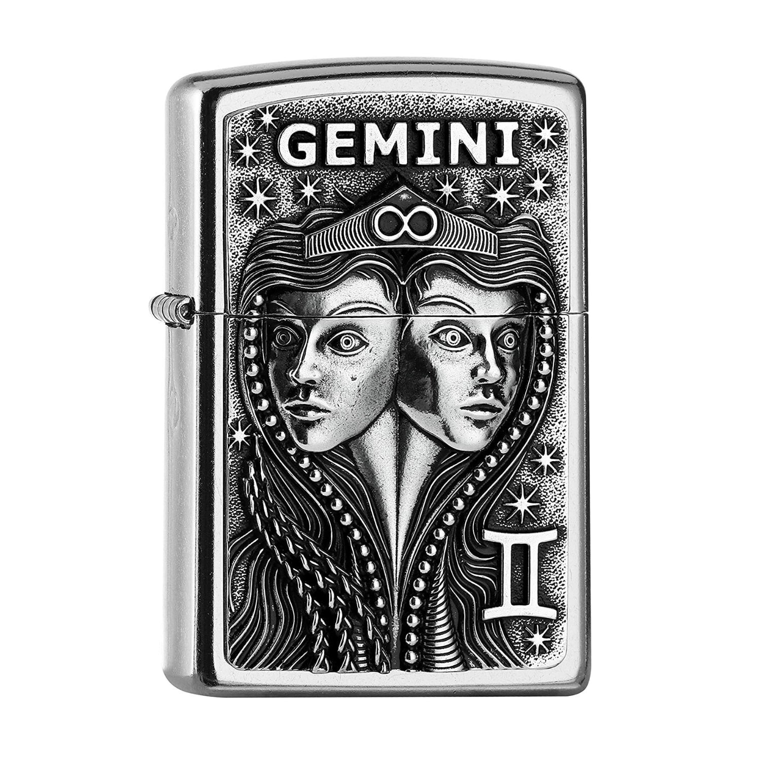 Zippo Lighter Gemini Zodiac Sign Street Chrome