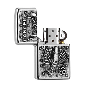 Zippo Lighter Cancer Zodiac Sign Street Chrome
