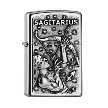 Zippo Lighter Sagittarius Zodiac Sign Street Chrome