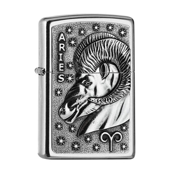 Zippo Lighter Aries Zodiac Sign Street Chrome