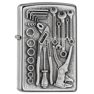 Zippo Street Chrome Metal Silver Refillable Lighter Gift Box